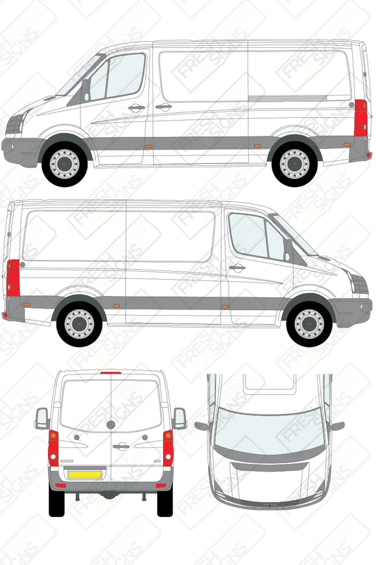 Van Graphics - Volkswagen | Crafter | 2011-2017 | Medium Wheelbase (L2) | Low Roof (H1) | Panelled Rear Doors