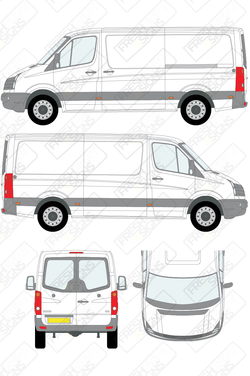 Van Graphics - Volkswagen | Crafter | 2011-2017 | Medium Wheelbase (L2) | Low Roof (H1) | With Rear Windows