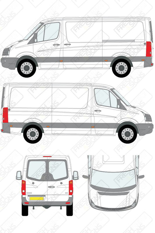 Van Graphics - Volkswagen | Crafter | 2011-2017 | Medium Wheelbase (L2) | Low Roof (H1) | With Rear Windows