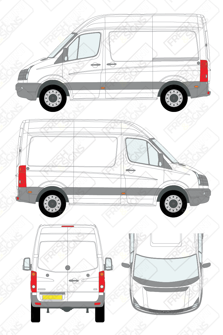 Van Graphics - Volkswagen | Crafter | 2011-2017 | Short Wheelbase (L1) | High Roof (H2) | Panelled Rear Doors