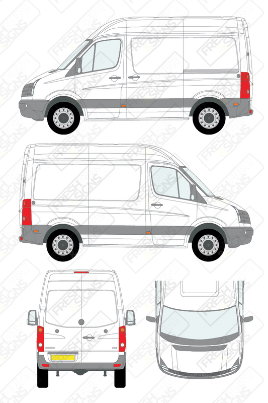Van Graphics - Volkswagen | Crafter | 2011-2017 | Short Wheelbase (L1) | High Roof (H2) | Panelled Rear Doors