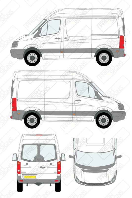 Van Graphics - Volkswagen | Crafter | 2011-2017 | Short Wheelbase (L1) | High Roof (H2) | With Rear Windows