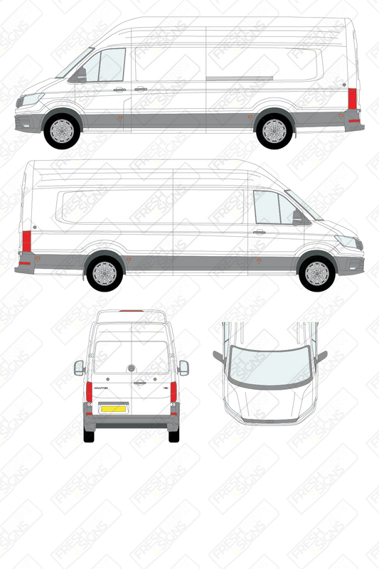 Van Graphics - Volkswagen | Crafter | 2017-2025 | Extra-Long Wheelbase (L4) | Extra High Roof (H3) | Panelled Rear Doors
