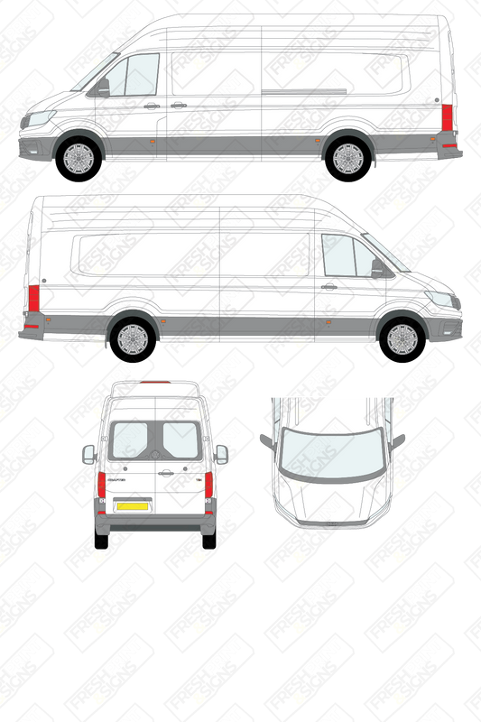 Van Graphics - Volkswagen | Crafter | 2017-2025 | Extra-Long Wheelbase (L4) | Extra High Roof (H3) | With Rear Windows