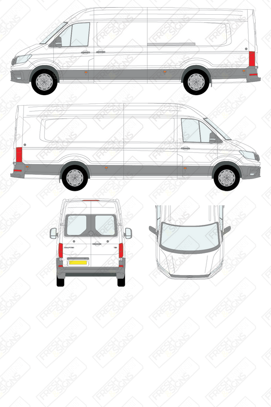 Van Graphics - Volkswagen | Crafter | 2017-2025 | Extra-Long Wheelbase (L4) | High Roof (H2) | With Rear Windows