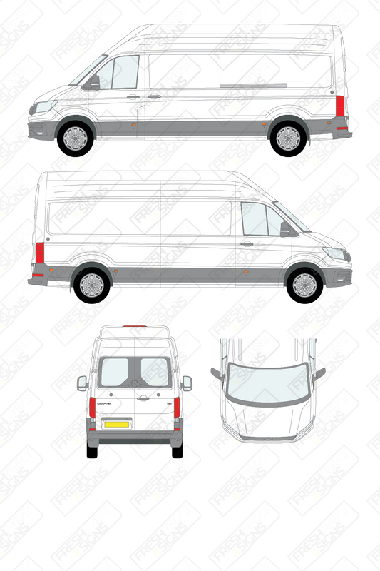 Van Graphics - Volkswagen | Crafter | 2017-2025 | Long Wheelbase (L3) | Extra High Roof (H3) | With Rear Windows