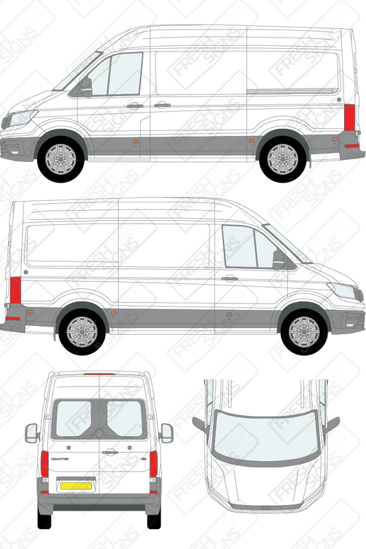 Van Graphics - Volkswagen | Crafter | 2017-2025 | Medium Wheelbase (L2) | High Roof (H2) | With Rear Windows
