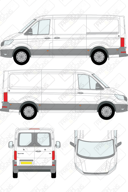 Van Graphics - Volkswagen | Crafter | 2017-2025 | Medium Wheelbase (L2) | Low Roof (H1) | With Rear Windows