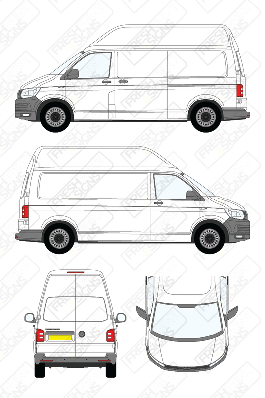 Van Graphics - Volkswagen | Transporter | 2015-2019 | Long Wheelbase (L2) | High Roof (H3) | Panelled Rear Doors