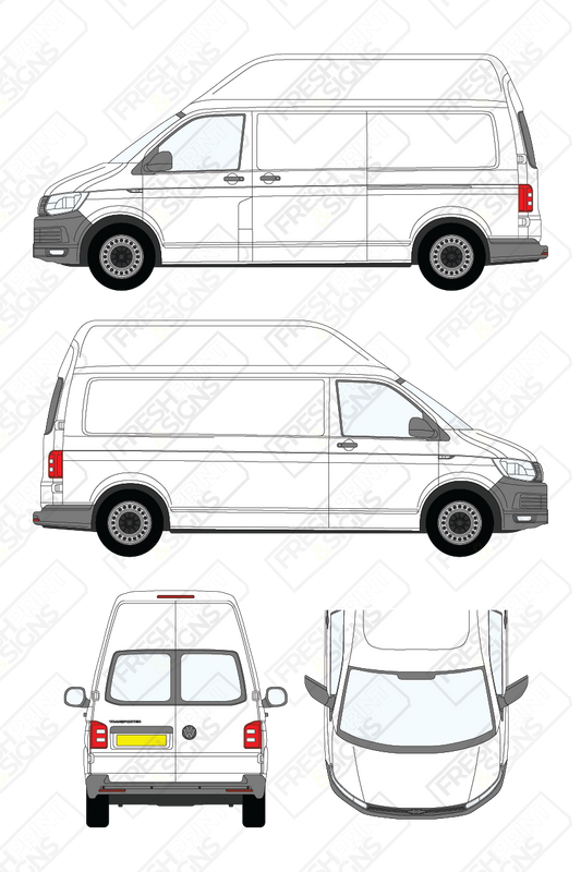 Van Graphics - Volkswagen | Transporter | 2015-2019 | Long Wheelbase (L2) | High Roof (H3) | With Rear Windows