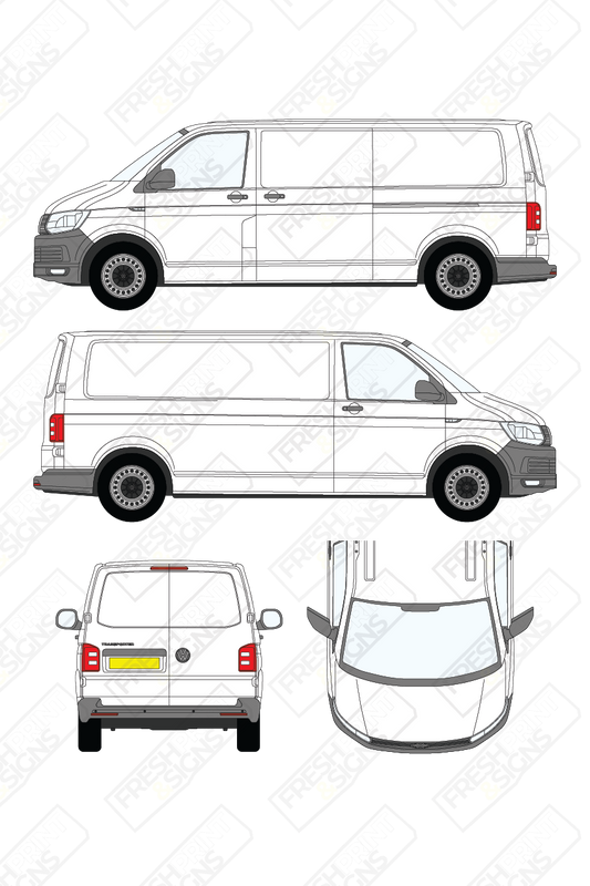 Van Graphics - Volkswagen | Transporter | 2015-2019 | Long Wheelbase (L2) | Low Roof (H1) | Panelled Rear Doors