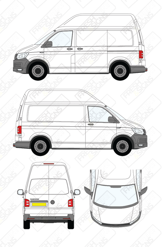 Van Graphics - Volkswagen | Transporter | 2015-2019 | Short Wheelbase (L1) | High Roof (H3) | Panelled Rear Doors