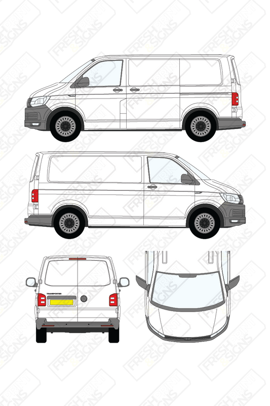 Van Graphics - Volkswagen | Transporter | 2015-2019 | Short Wheelbase (L1) | Low Roof (H1) | Panelled Rear Doors