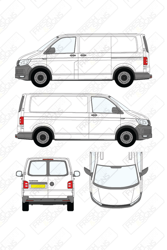 Van Graphics - Volkswagen | Transporter | 2015-2019 | Short Wheelbase (L1) | Low Roof (H1) | With Rear Windows