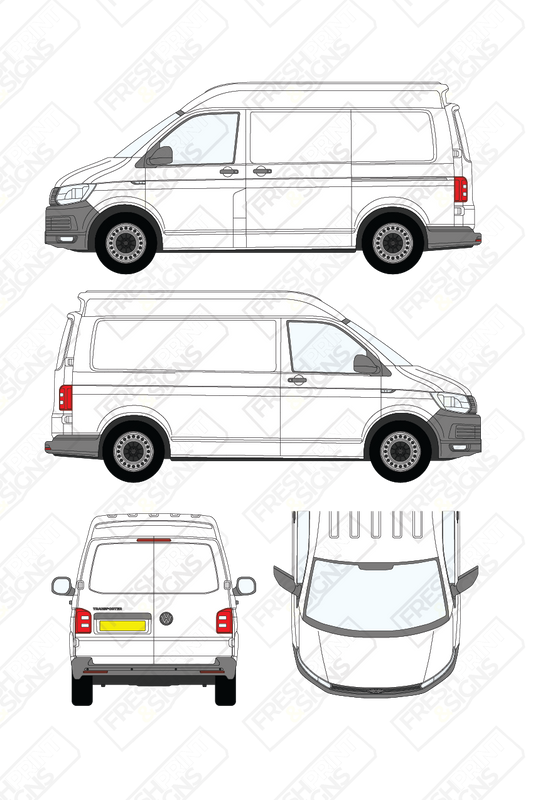 Van Graphics - Volkswagen | Transporter | 2015-2019 | Short Wheelbase (L1) | Medium Roof (H2) | Panelled Rear Doors