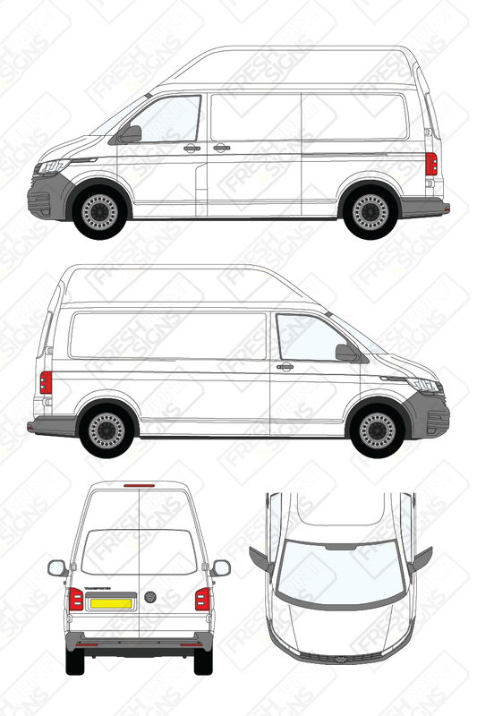 Van Graphics - Volkswagen | Transporter | 2019-2025 | Long Wheelbase (L2) | High Roof (H3) | Panelled Rear Doors