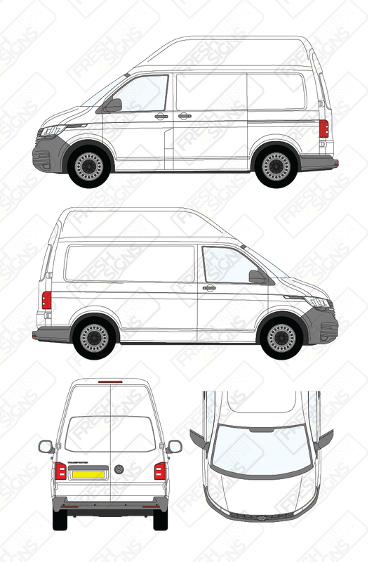 Van Graphics - Volkswagen | Transporter | 2019-2025 | Short Wheelbase (L1) | High Roof (H3) | Panelled Rear Doors