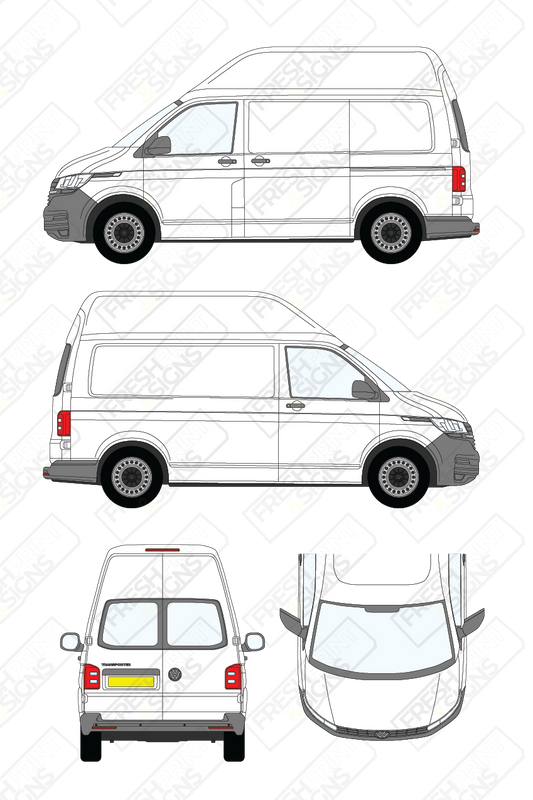 Van Graphics - Volkswagen | Transporter | 2019-2025 | Short Wheelbase (L1) | High Roof (H3) | With Rear Windows