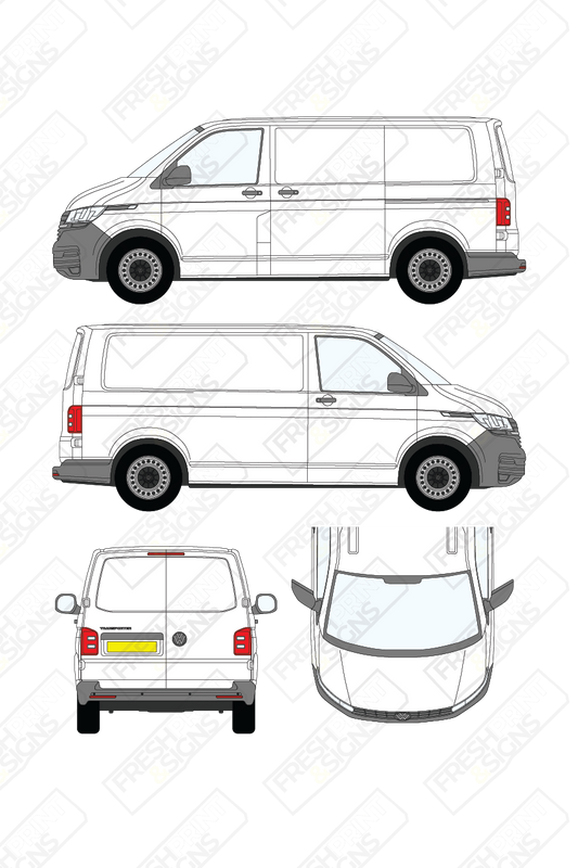 Van Graphics - Volkswagen | Transporter | 2019-2025 | Short Wheelbase (L1) | Low Roof (H1) | Panelled Rear Doors