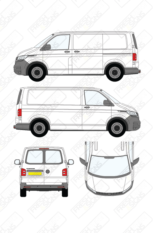 Van Graphics - Volkswagen | Transporter | 2019-2025 | Short Wheelbase (L1) | Low Roof (H1) | With Rear Windows