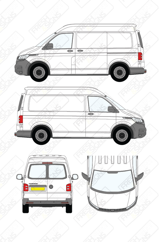 Van Graphics - Volkswagen | Transporter | 2019-2025 | Short Wheelbase (L1) | Medium Roof (H2) | With Rear Windows