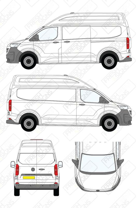 Van Graphics - Volkswagen | Transporter | 2025+ | Long Wheelbase (L2) | High Roof (H2) | Panelled Rear Door
