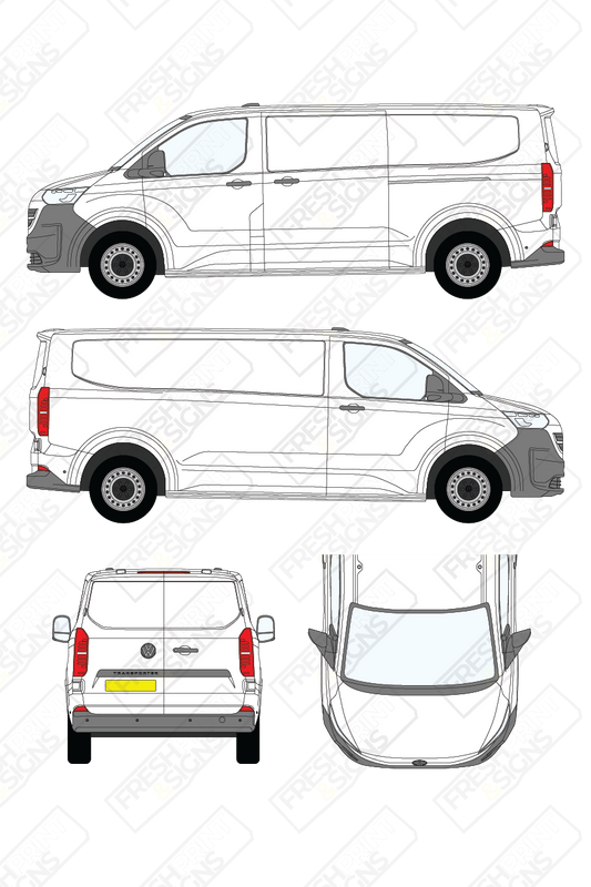 Van Graphics - Volkswagen | Transporter | 2025+ | Long Wheelbase (L2) | Low Roof (H1) | Panelled Rear Door
