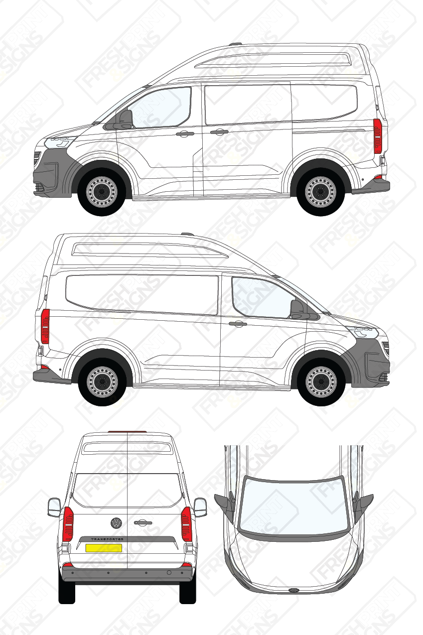 Van Graphics - Volkswagen | Transporter | 2025+ | Short Wheelbase (L1) | High Roof (H2) | Panelled Rear Door