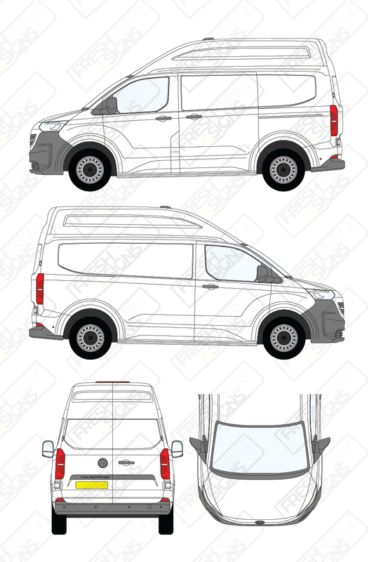 Van Graphics - Volkswagen | Transporter | 2025+ | Short Wheelbase (L1) | High Roof (H2) | Panelled Rear Door