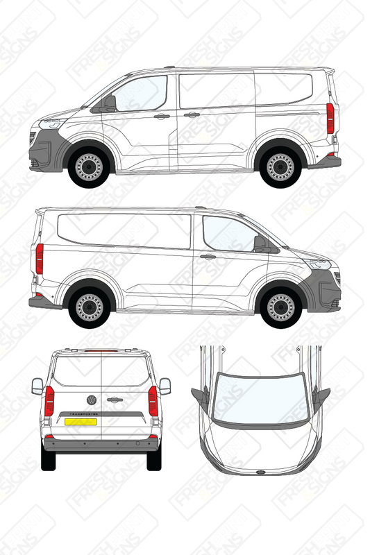 Van Graphics - Volkswagen | Transporter | 2025+ | Short Wheelbase (L1) | Low Roof (H1) | Panelled Rear Door